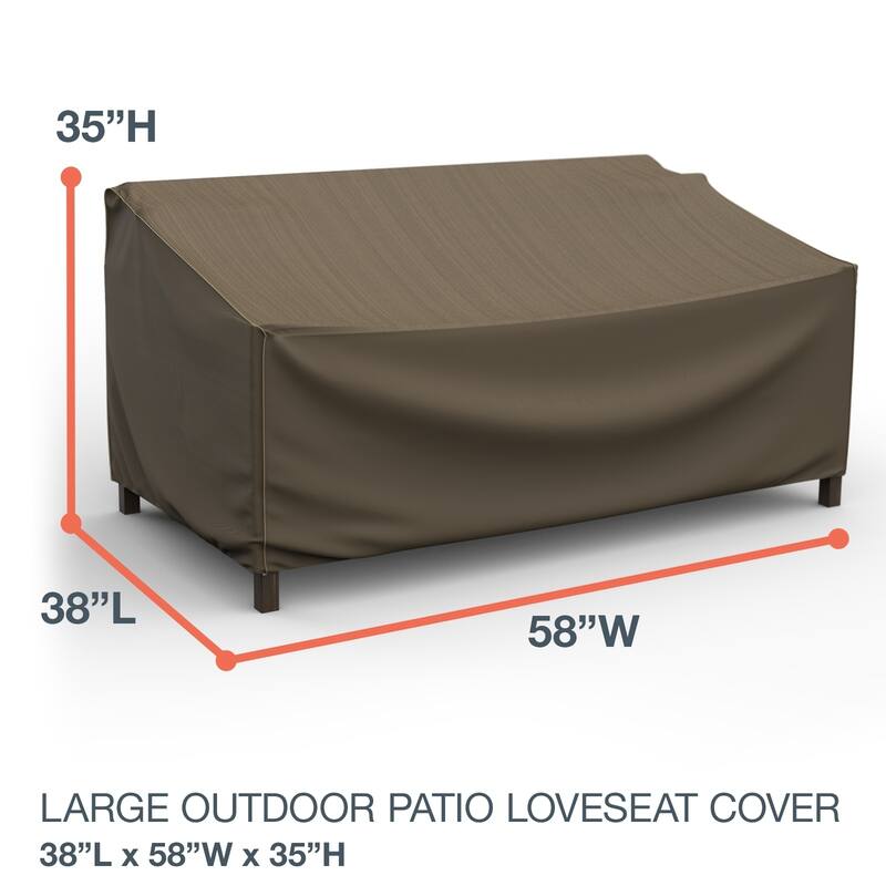 Budge StormBlock™ Hillside Black and Tan Patio Loveseat Cover Multiple Sizes - Large - 35"H x 58"W x 38"Deep