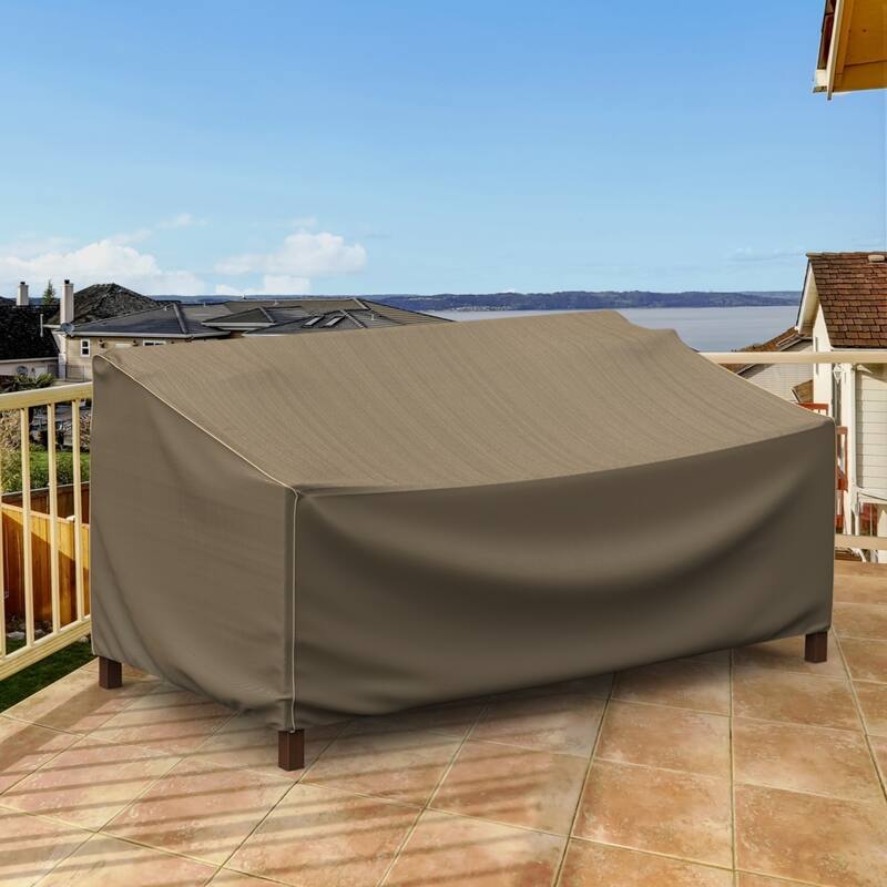 Budge StormBlock™ Hillside Black and Tan Patio Loveseat Cover Multiple Sizes