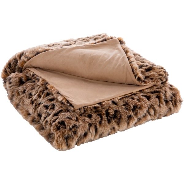 Elandri Faux Fur Leopard Print Throw