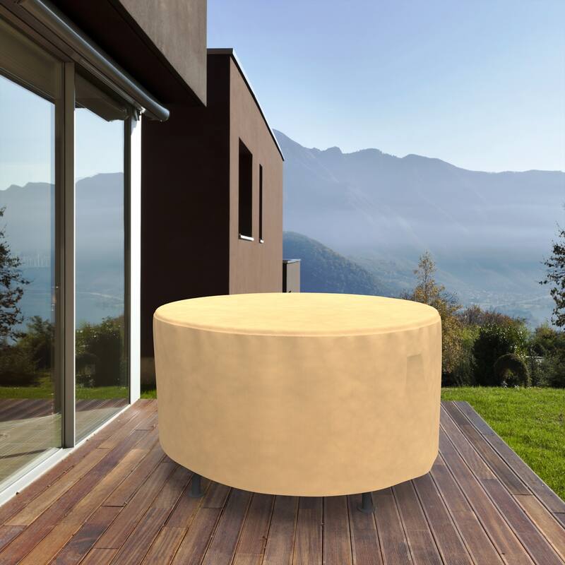 Budge Water-Resistant OutdoorRound Patio Table Cover, All-Seasons, Nutmeg, Multiple Sizes
