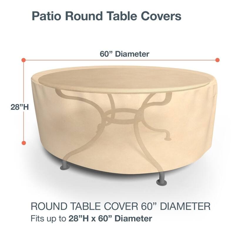 Budge Water-Resistant OutdoorRound Patio Table Cover, All-Seasons, Nutmeg, Multiple Sizes