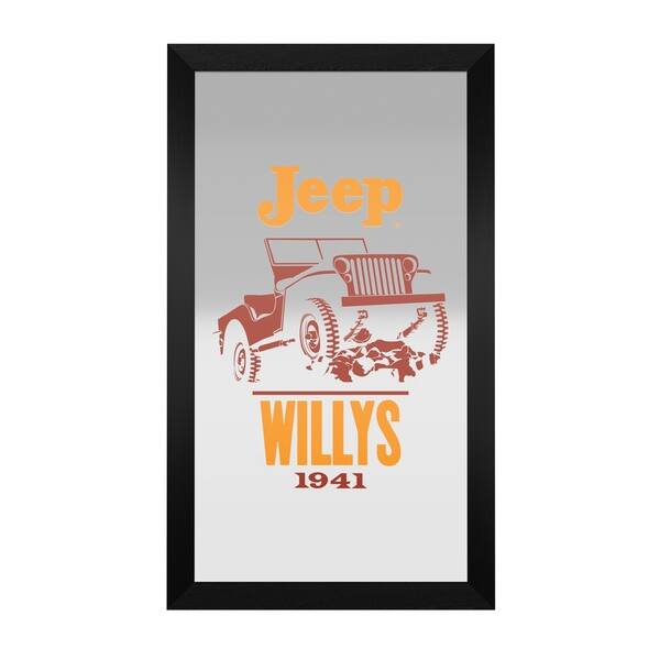 Jeep Willys Legend Green Ready-To-Hang Black Framed Wall Mirror - Walmart Supplies