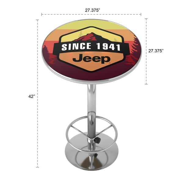 Jeep Sunset Mountain Chrome Pub Table