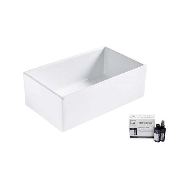 Austen Fireclay 30" Single Bowl Kitchen Sink in Matte White, Care Kit. Opens flyout.