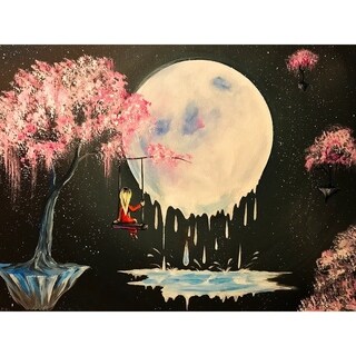 Canvas Tree Swing Melty Moon By Ed Capeau Art Painting Reproduction Overstock