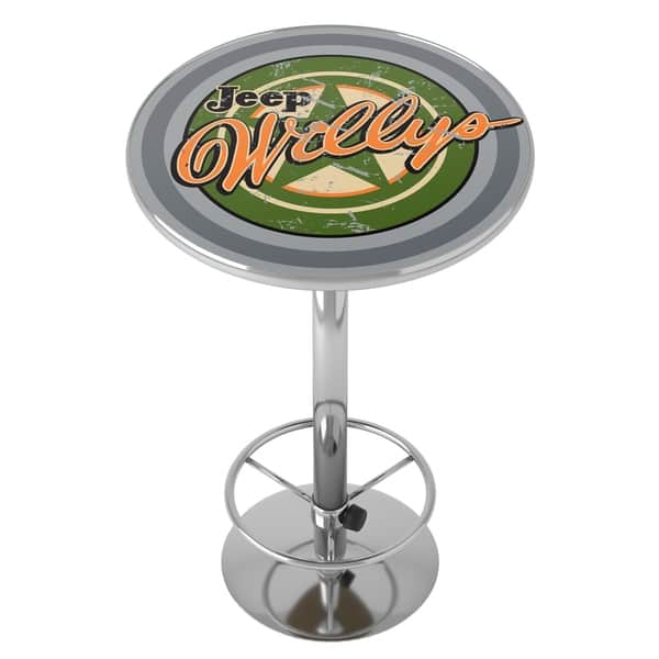 Shop Jeep Willys Vintage Chrome Pub Table On Sale Overstock 30347539