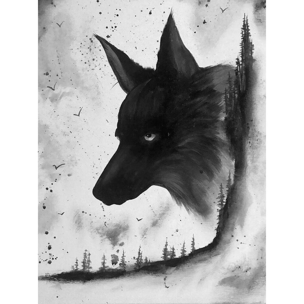 CANVAS Wolf Cliff by Ed Capeau Art Painting Reproduction