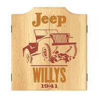 Jeep Willys Red Dart Board Cabinet Set