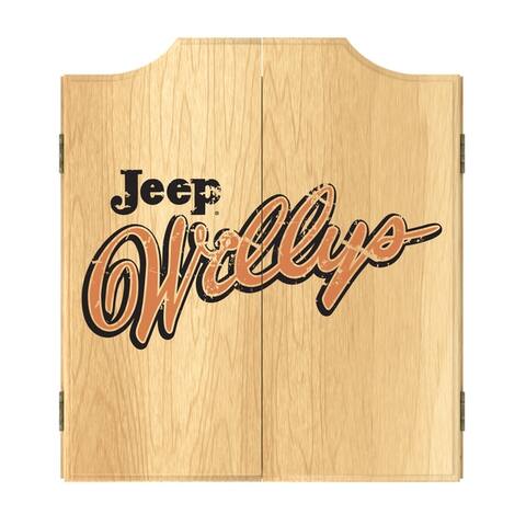 Jeep Willys Vintage Dart Board Cabinet Set