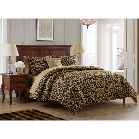 Cheetah Reversible Bed-in-a-Bag Comforter Set