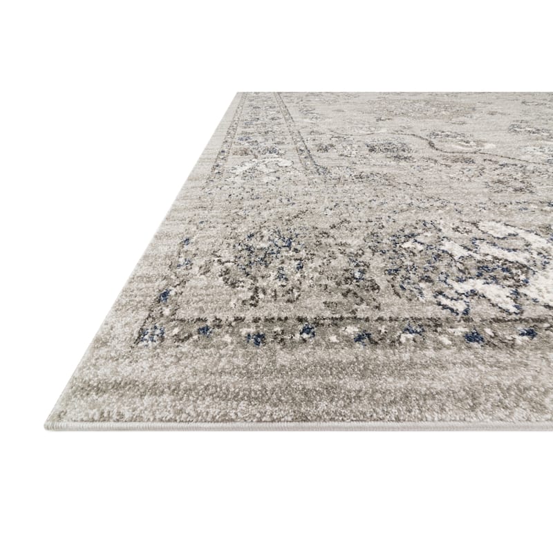 Alexander Home Bellagio Diamond Sun Medallion Distressed Rug