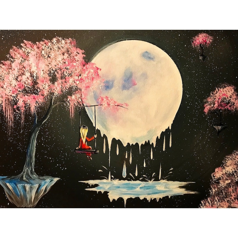 Tree Swing Melty Moon by Ed Capeau Giclee Art Painting Reproduction POD