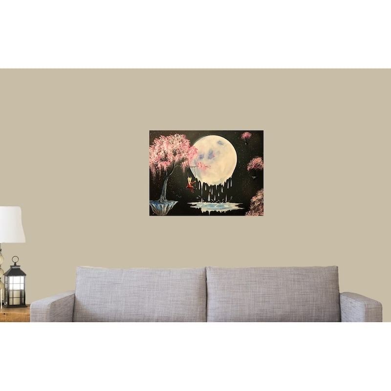 Tree Swing Melty Moon by Ed Capeau Giclee Art Painting Reproduction POD - 18 x 24