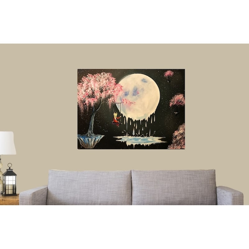 Tree Swing Melty Moon by Ed Capeau Giclee Art Painting Reproduction POD - 24 x 32