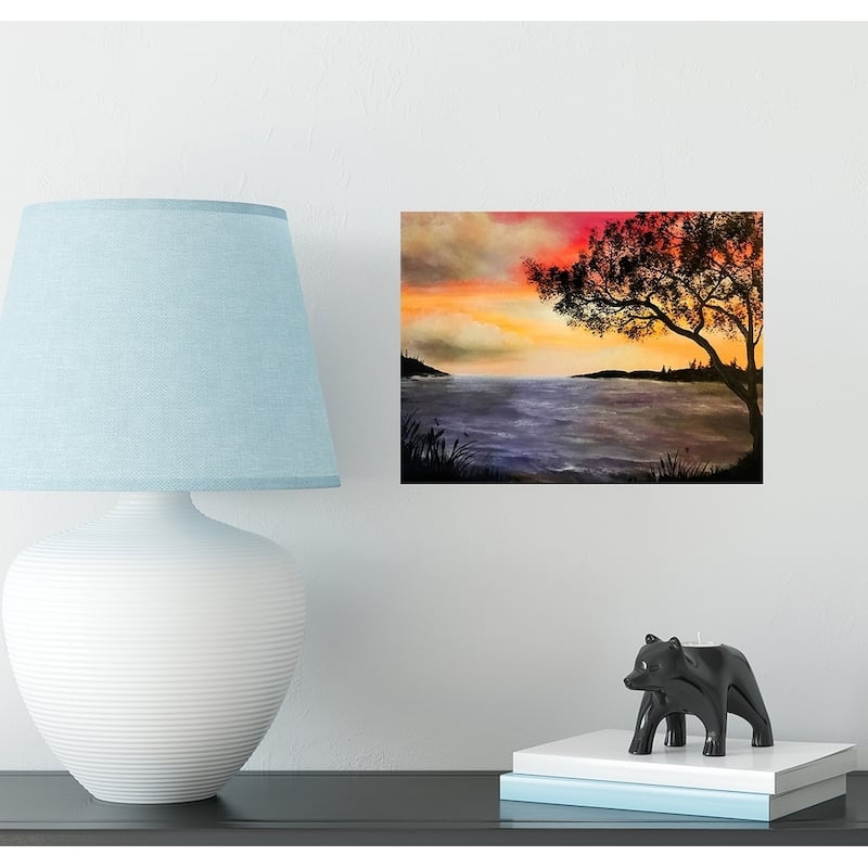 Lakeside Sunset by Ed Capeau Giclee Art Painting Reproduction POD - 12 x 16