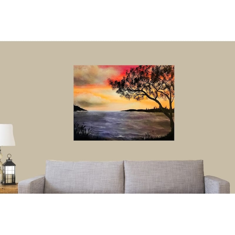 Lakeside Sunset by Ed Capeau Giclee Art Painting Reproduction POD - 24 x 32