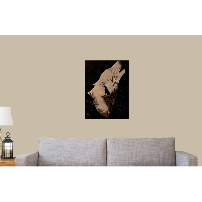 Wolf Howling at the Moon by Ed Capeau Giclee Art Painting Reproduction POD - 18 x 24