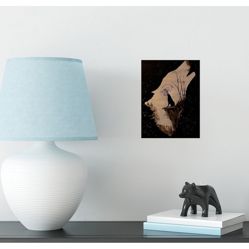 Wolf Howling at the Moon by Ed Capeau Giclee Art Painting Reproduction POD - 8 x 10