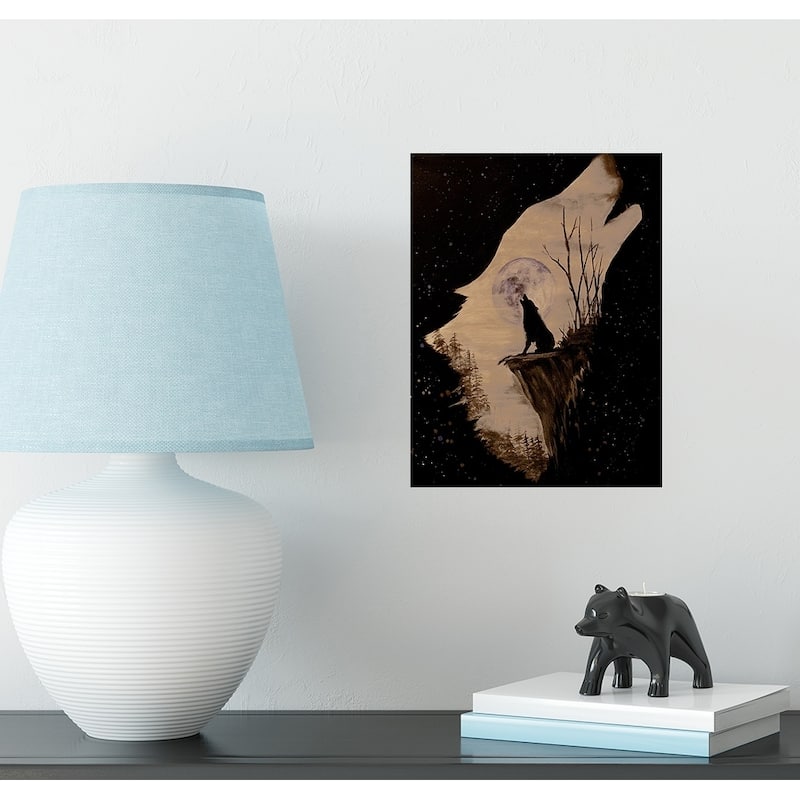 Wolf Howling at the Moon by Ed Capeau Giclee Art Painting Reproduction POD