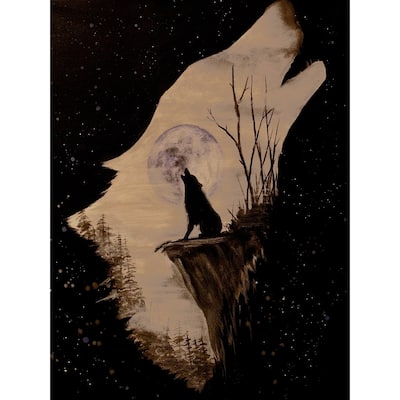 Wolf Howling at the Moon by Ed Capeau Giclee Art Painting Reproduction POD