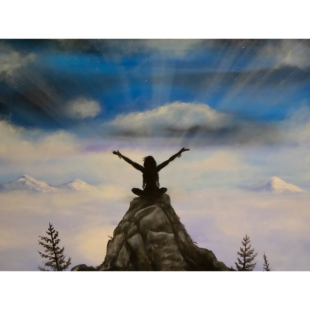 Mountain Yoga by Ed Capeau Giclee Art Painting Reproduction POD