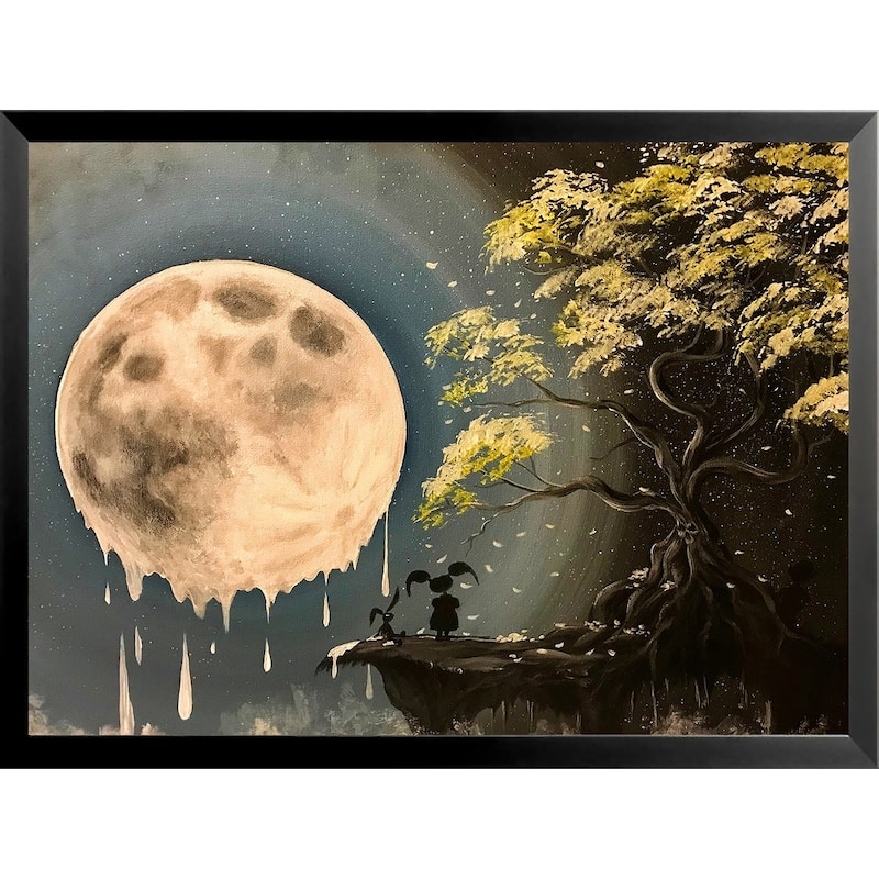 FRAMED Mystery Girl With Melty Moon by Ed Capeau Art Painting Reproduction