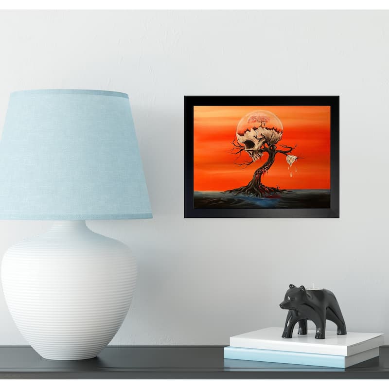 FRAMED Dali's Skull by Ed Capeau Art Painting Reproduction - 12 x 16 - Black