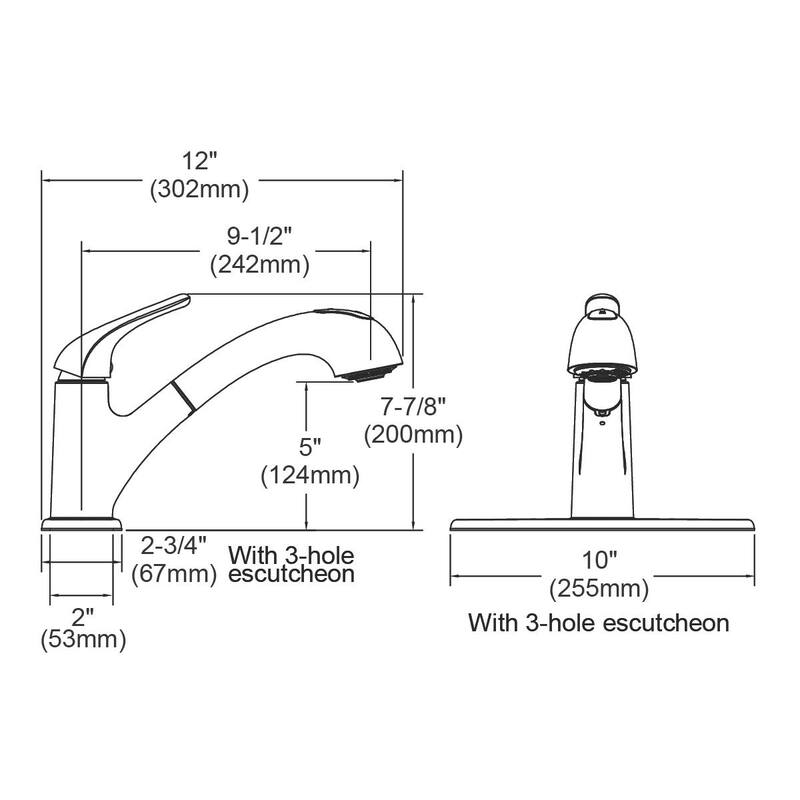 Elkay Everyday Single Hole Deck Mount Kitchen Faucet with Pull-out Spray Lever Handle + Optional Escutcheon Chrome