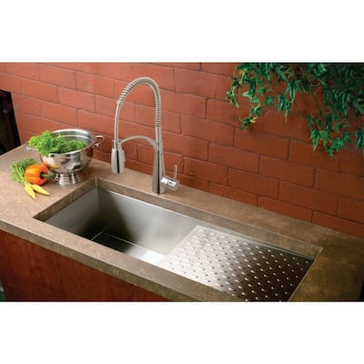 Elkay Avado Single Hole Kitchen Faucet with Semi-Professional Spout Forward Only Lever Handle