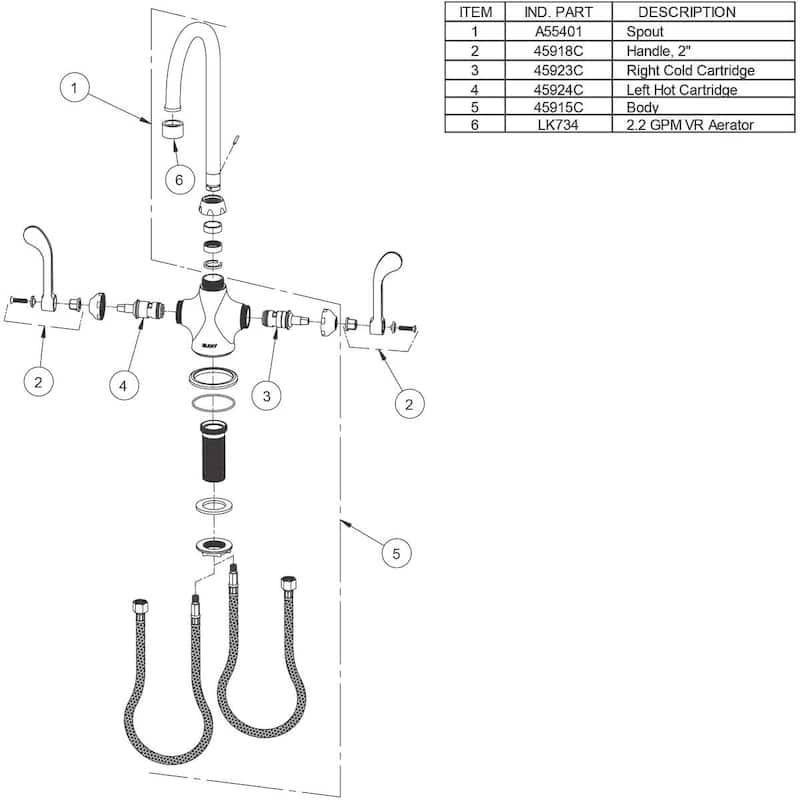 Elkay Single Hole with Concealed Deck Faucet with 5" Gooseneck Spout 2