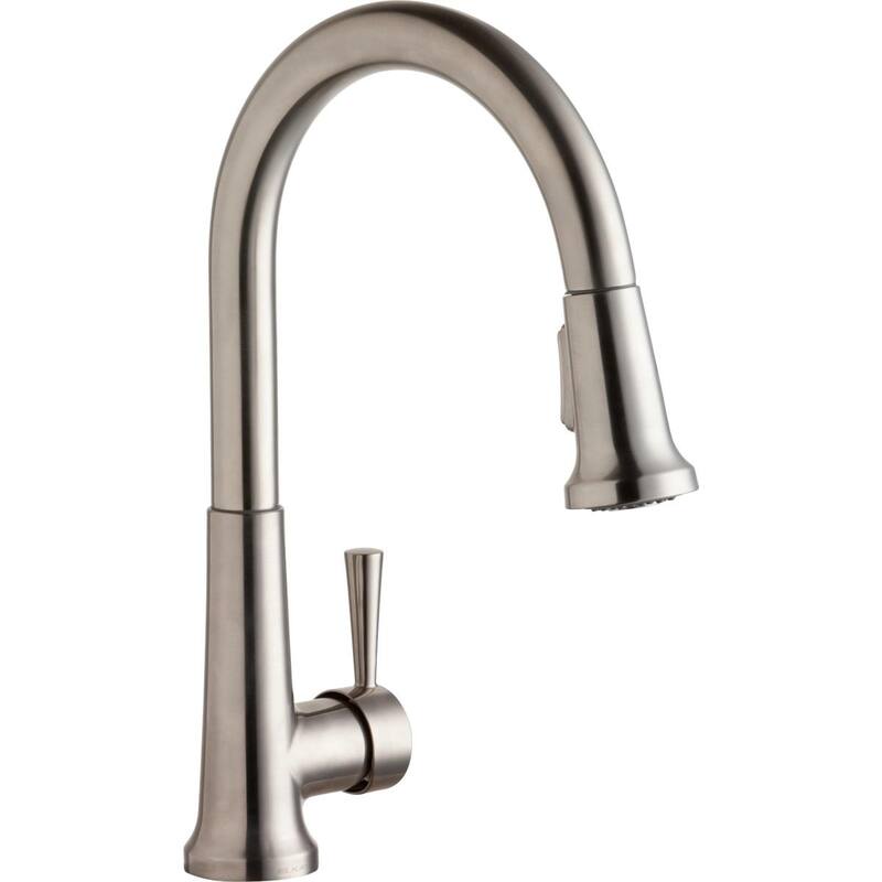 Elkay Everyday Single Hole Deck Mount Kitchen Faucet with Pull-down Spray Forward Only Lever Handle Chrome