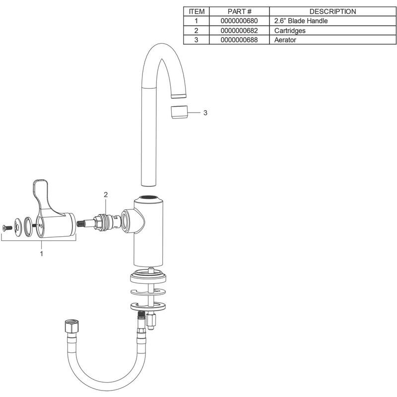Elkay Single Hole 12-1/2" Deck Mount Faucet with Gooseneck Spout Lever Handle on Left Side Chrome