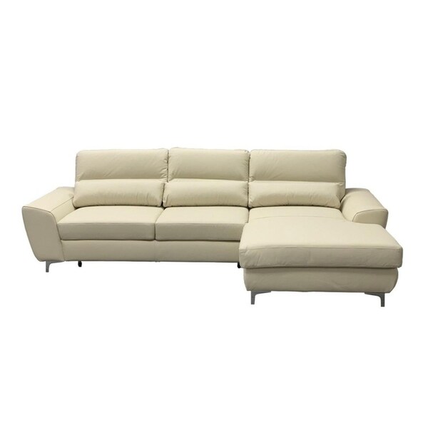 LIVOTI Leather Sectional Sleeper Sofa