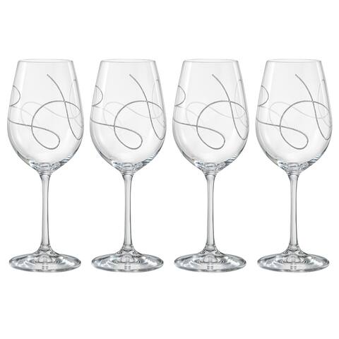 Majestic Gifts Inc. European Glass Wine Glasses-String Design S/4-16oz