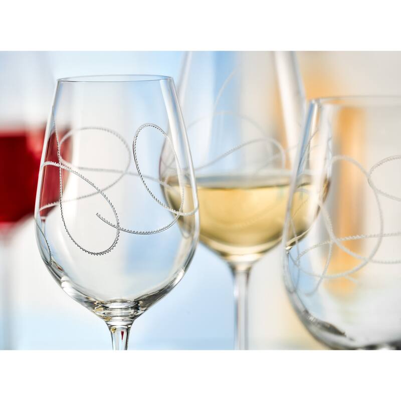 Majestic Gifts Inc. European Glass Wine Glasses-String Design S/4-16oz