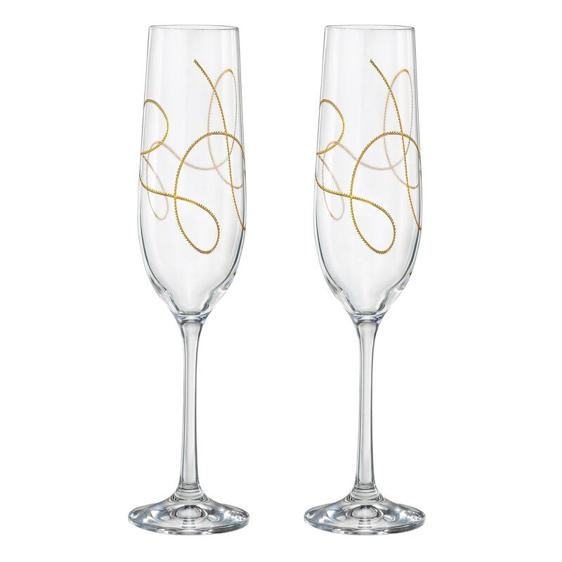 Majestic Gifts Inc. European Glass Toasting Flutes S/49oz Bed Bath