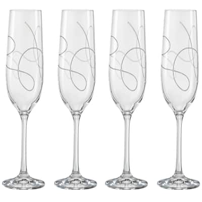 Majestic Gifts Inc. European Glass Toasting Flutes-S/4-9oz