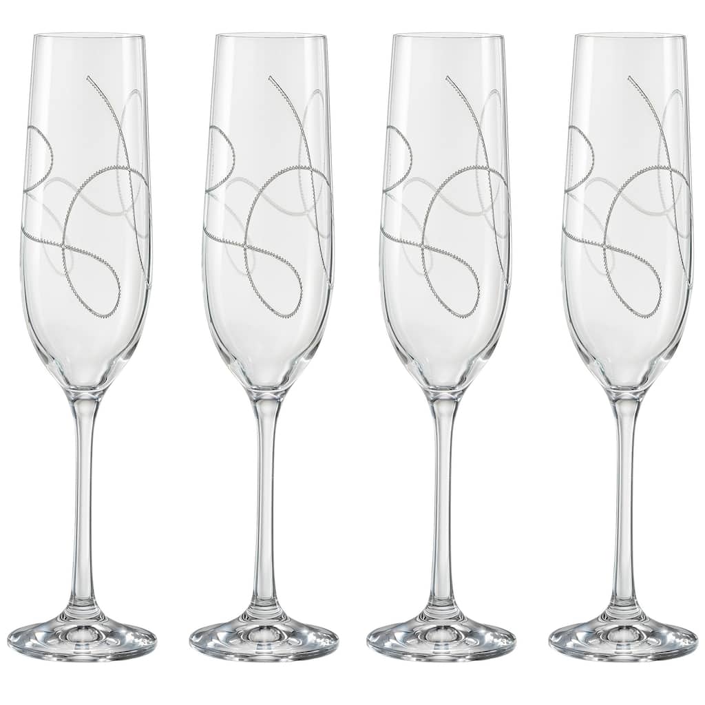 Majestic Gifts Inc. European Glass Toasting Flutes-S/4-9oz