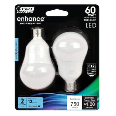 FEIT Electric Enhance 8 watts A15 Filament LED Bulb 750 lumens Daylight