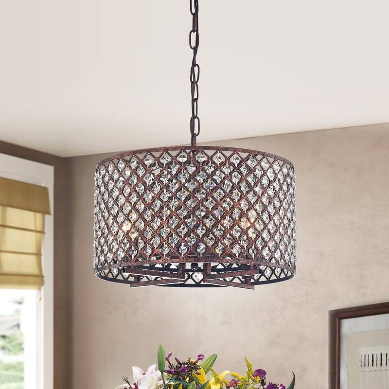 Copper Grove Yenbai 4-light Rustic Copper Chandelier
