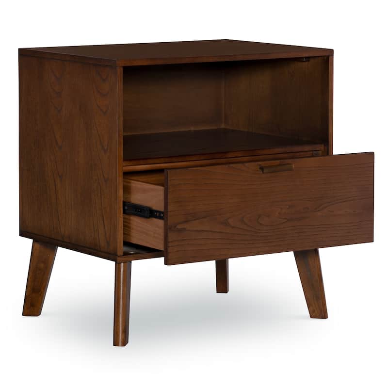 Linon Carter Mid-Century Walnut Nightstand