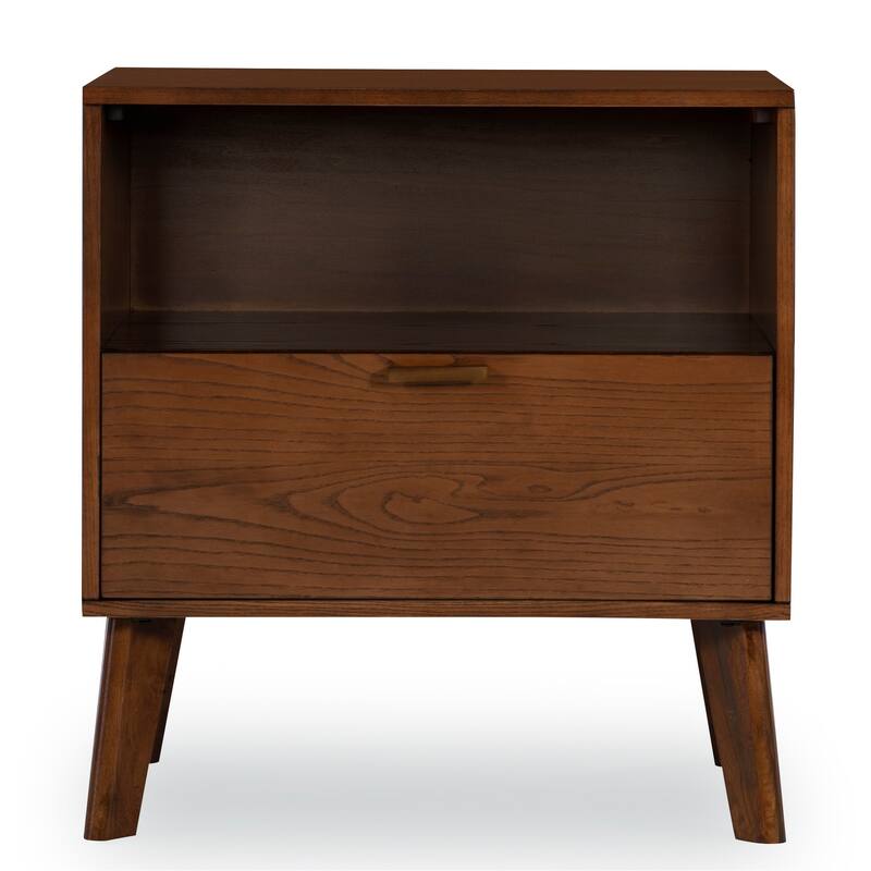 Linon Carter Mid-Century Walnut Nightstand
