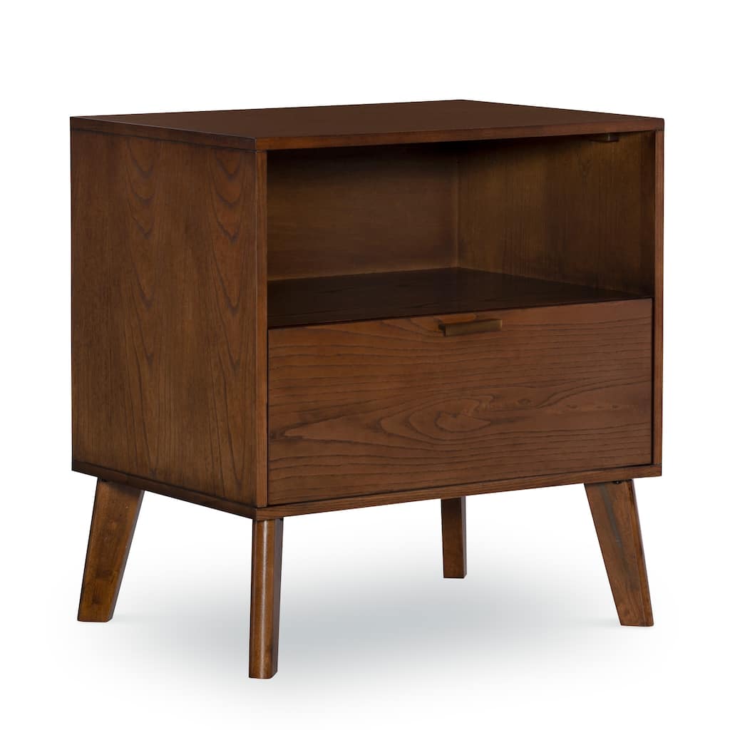 Linon Carter Mid-Century Walnut Nightstand