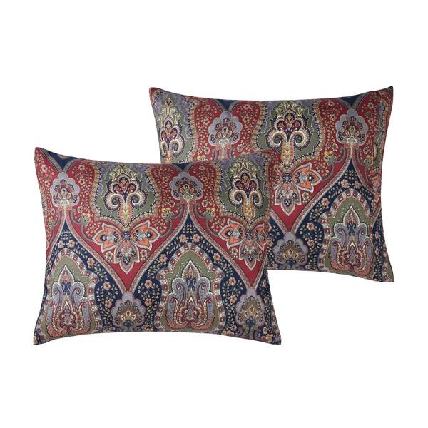 Shop Vcny Home Dion Burgundy Navy Damask Bed In A Bag Comforter