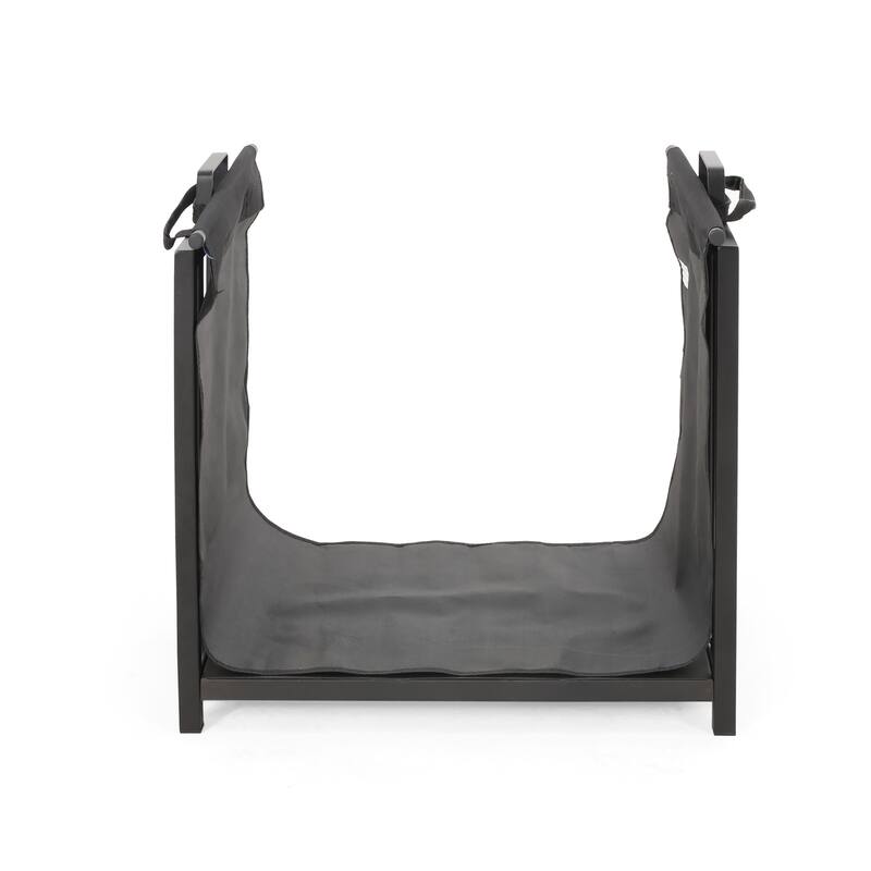 Cosada Iron and Canvas Fireplace Log Holder by Christopher Knight Home - 6.50" H x 27.00" W x 13" D