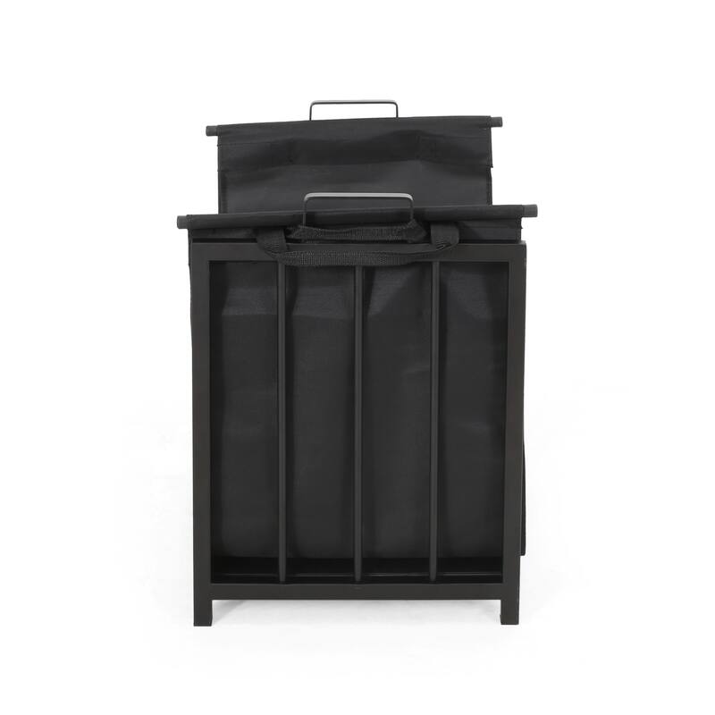 Cosada Iron and Canvas Fireplace Log Holder by Christopher Knight Home - 6.50" H x 27.00" W x 13" D