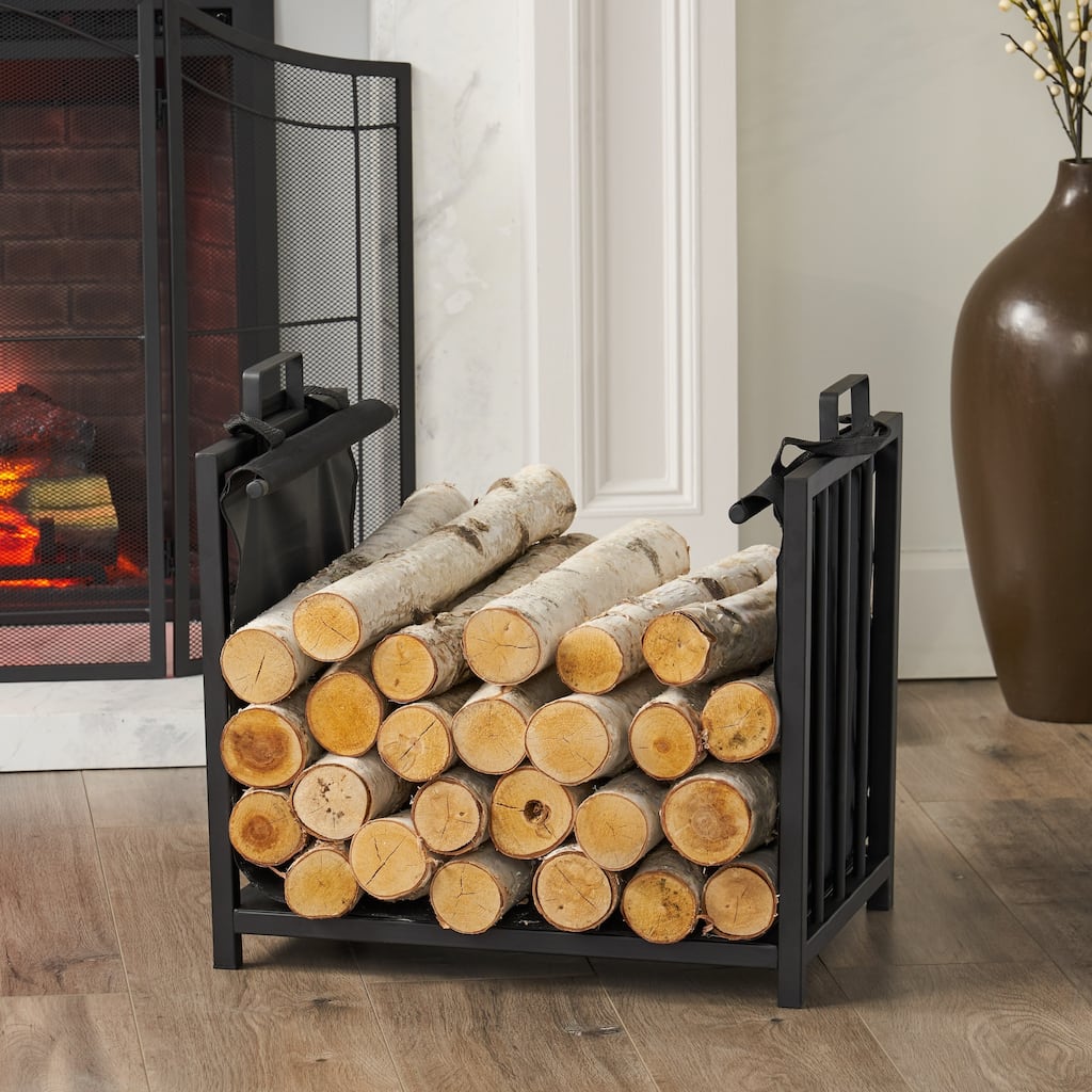 Cosada Iron and Canvas Fireplace Log Holder by Christopher Knight Home - 6.50" H x 27.00" W x 13" D
