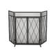 Blyfield Modern Iron Folding Fireplace Screen With Door By Christopher 