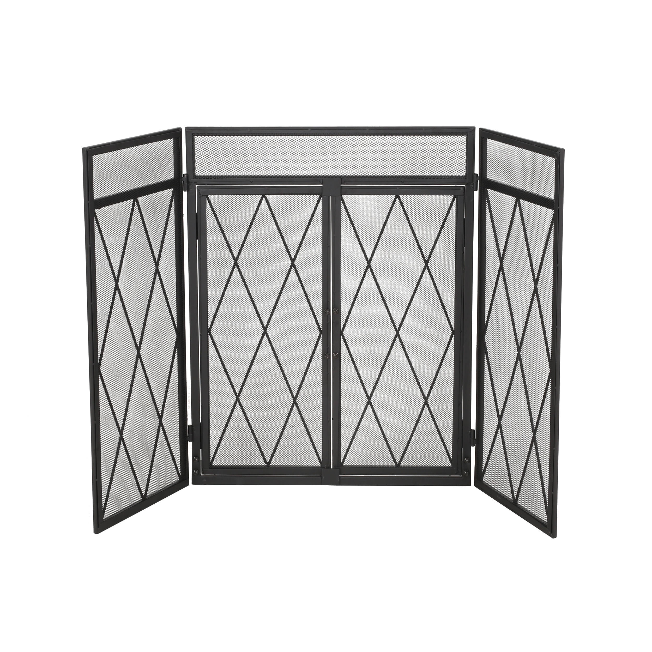 Christopher Knight Home Amiyah Panelled Iron Fireplace Screen, Gold - 5