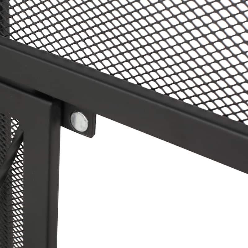 Blyfield Modern Iron Folding Fireplace Screen with Door by Christopher Knight Home